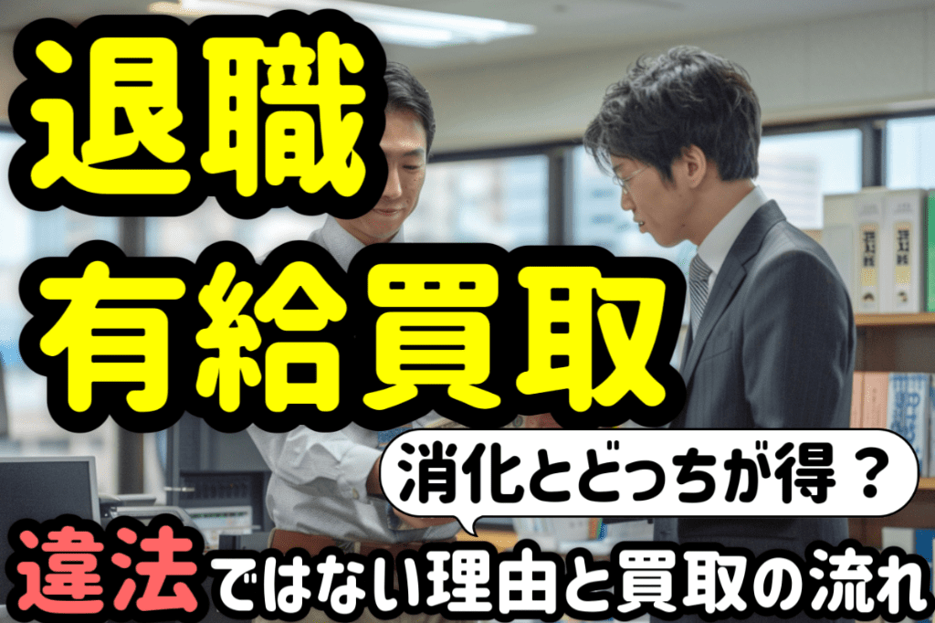 アイキャッチ：退職時に有給買取してもらえる？違法？消化とどっちが得かも含め解説
