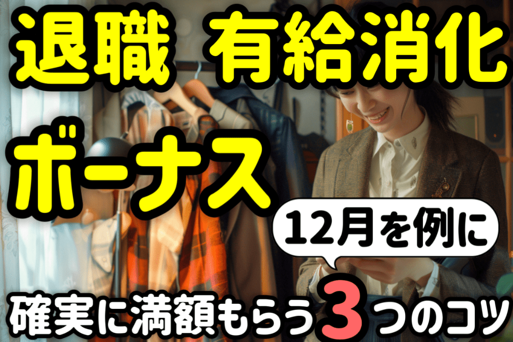 退職前の有給消化中でもボーナスはもらえる？１２月退職を例に解説！