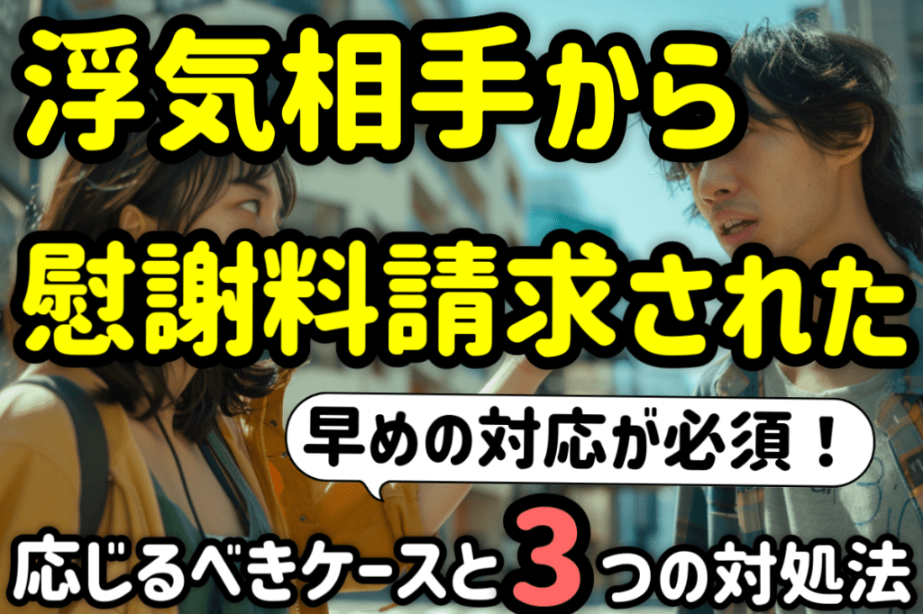 アイキャッチ:浮気相手から慰謝料請求された!応じるべきケースと3つの対処法とは